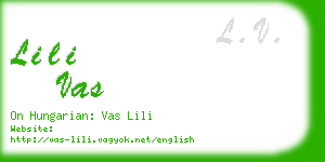 lili vas business card